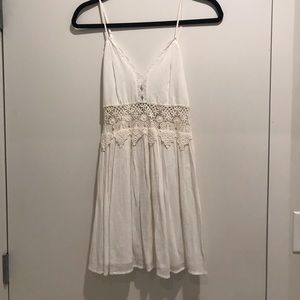 Tobi White Lace Cut Out Mini Dress